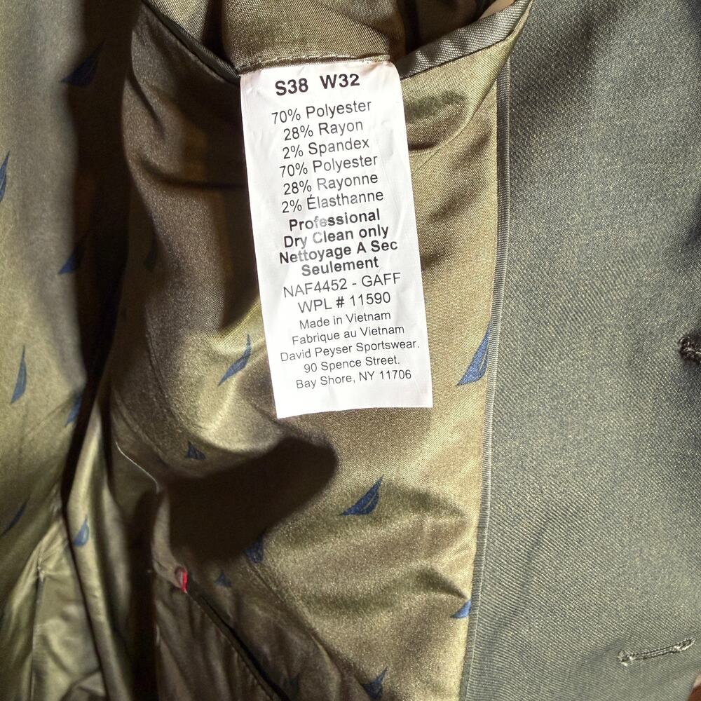 Nautica Men's Modern-Fit Stretch Fall Suit Olive Green  38S 32W $395 - Picture 16 of 16